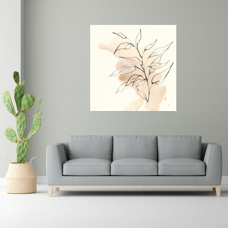 Boho Botanical V, art abstrait contemporain de paysage végétal, H 48 po x l 48 po