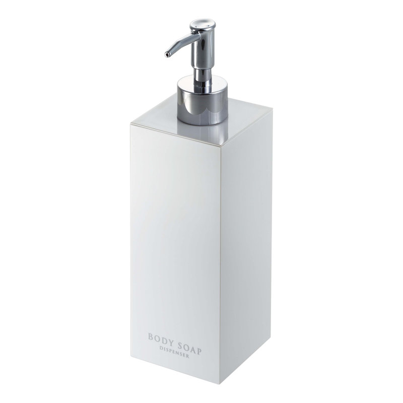 White ABS Plastic Square Body Soap Dispenser with Stainless Steel Pump