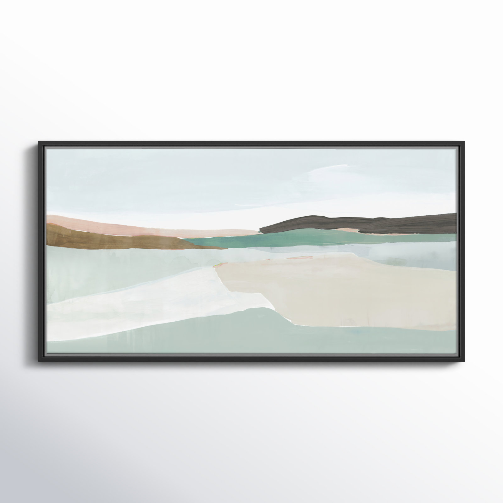 Ali "Sole of the Land I" Painting, 21.5" H x 41.5" W, Black