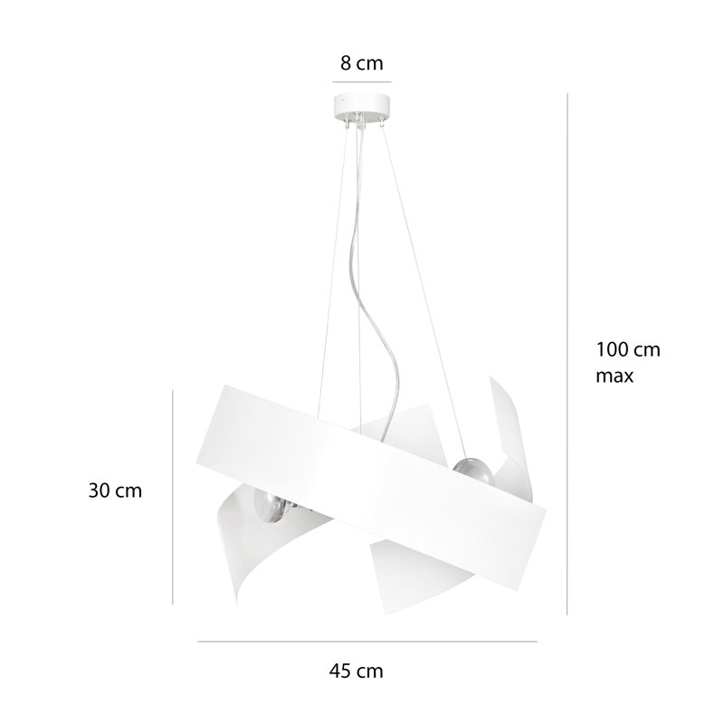 Oliviana 3 - Light Geometric Pendant, White