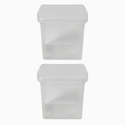 Wham Clip Square Plastic Storage Boxes with Secure Clip Lock Lids Clear/Clear/Clear