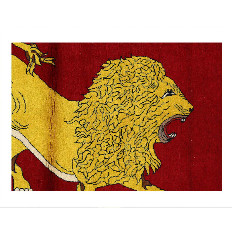 Animal Pictorial lion Hand Knotted Rug 3'4"X 5'