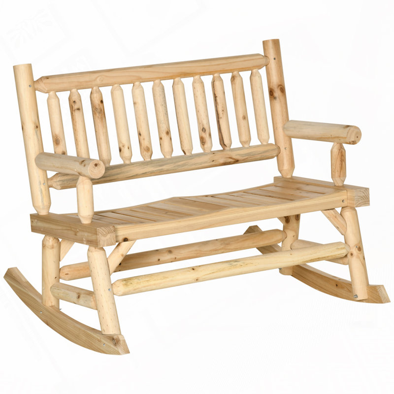 Chaise berçante en bois pour 2 personnes