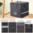 Fireproof Vinyl Record Storage Box 2-Pack, 13" Waterproof Lockable Case with Reflective Strips, Black