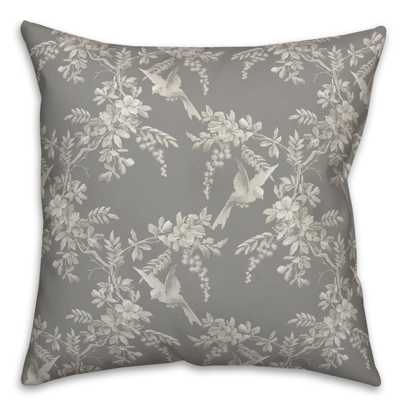  Housse et insert de coussin d'oreiller carré Birds Leaves, H 20 po x l 20 po