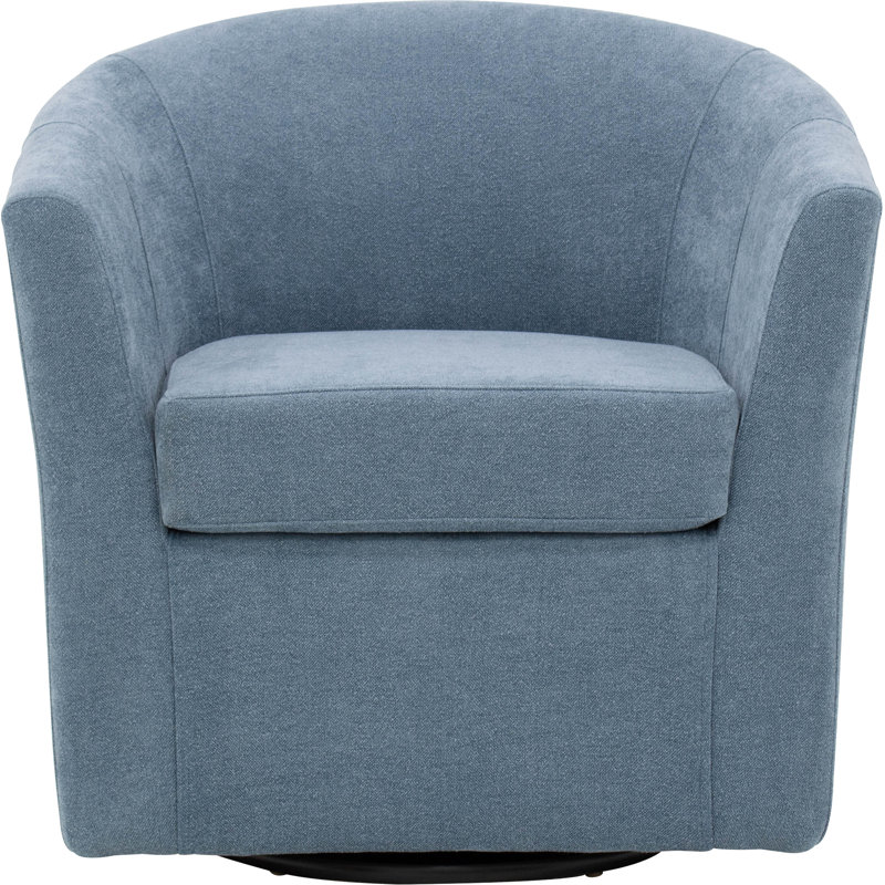 Hansell Upholstered Swivel Barrel Chair, Chloe Sky