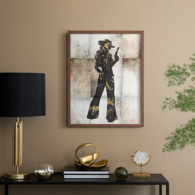 Cowgirl I, reproduction encadrée - bois massif