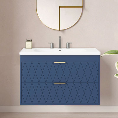 Meuble-lavabo simple 30 po avec plateau en résine Catlett
