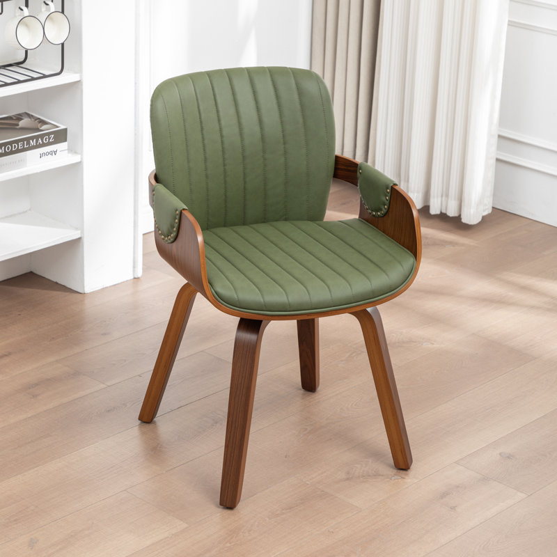 Fauteuil pivotant rembourré en similicuir Dundrod, Vert