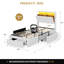 Structure de lit simple TG avec 3 tiroirs de rangement, tête de lit cachée avec lumières à DEL et station de charge, lit plateforme simple TG tapissier, lattes en bois massif, aucun sommier nécessaire, silencieux, blanc-1864111946