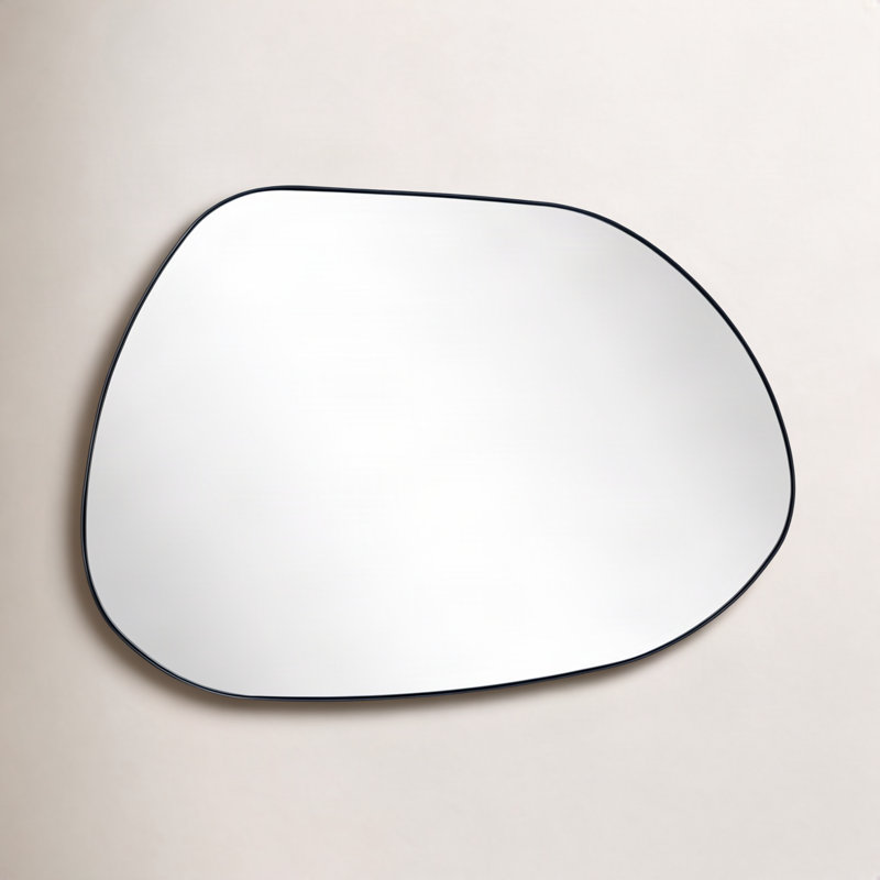 Miroir mural Bertlinde, 22 po x 30 po, Noir mat