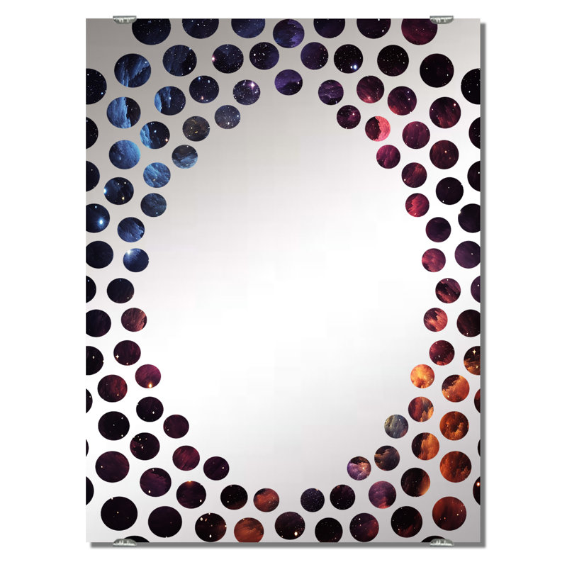 Miroir mural décoratif rose et orange VIREX IV - Galaxies MIR139173, 32 po x 24 po