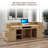 Modern Wood Grain Front Desk with Locking Drawer, Multi-Storage Options, Unique Shape – No Assembly Required, Ideal for Malls and Leisure Reception Areas
