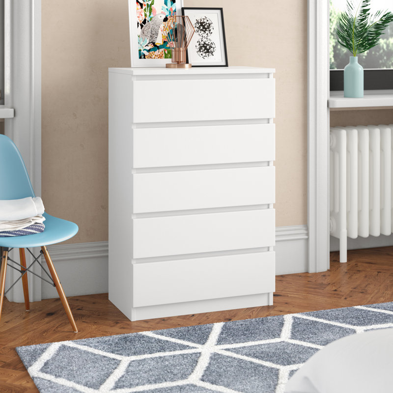 Tonya 5 Drawer 70cm Chest of Drawers, White
