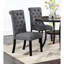 Charcoal Fabric Back Dining Chairs Of 2, Transitional Style With Foam Cushion And Rolled Top Finish Upholstery Mat Pad Cover