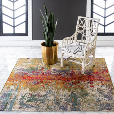 Trona Washable Abstract Indoor / Outdoor Rug