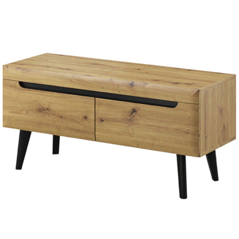 Dilley TV Stand for TVs up to 48", Oak/Black