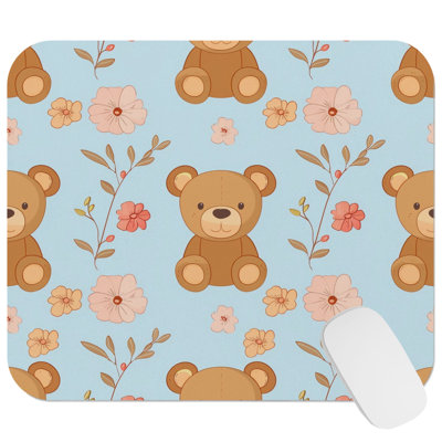 Cute Teddy Bear Patttern XI Children's Gaming Cute Office Laptop Desk Pad Gift Mat Square Rectangle Non-Slip Mousepad