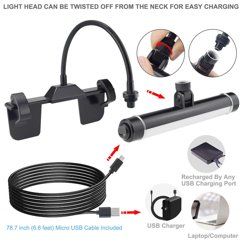 Battery Powered LED Wall Mount Picture Light, Matte Black