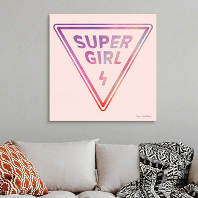 Art textuel sur toile, "Super Girl" par Seven is design