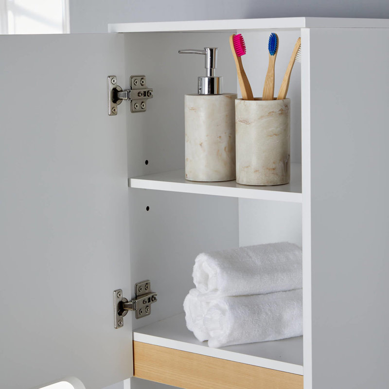 Florence 2 Door Freestanding Tall Bathroom Cabinet, White