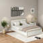 Structure de lit blanche spacieuse, design moderne en MDF pour un confort familial