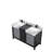 Armoire de salle de bain 55 pouces Latitude Run® Zilara en noir et gris, avec comptoir et robinet