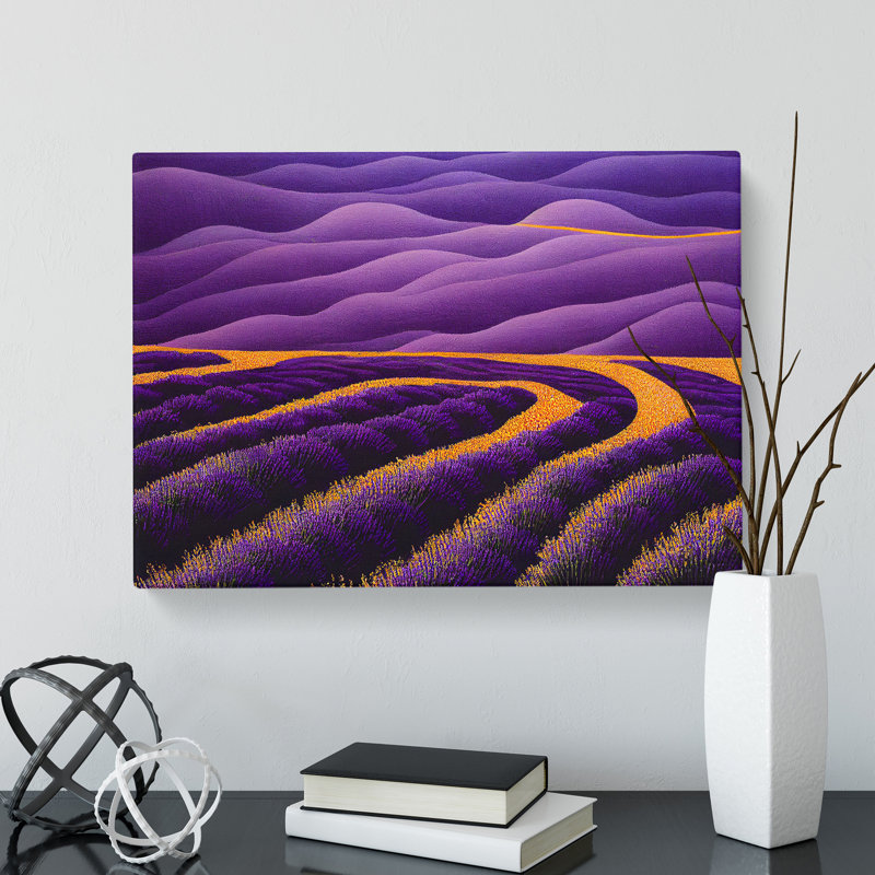 Lovable Lavender Flower Field - Wrapped Canvas, 40cm H x 60cm W x 3cm D