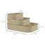 Support pour plante en tôle galvanisée blanc crème pour espace extérieur avec structure en métal, 62,2 x 43 x 32,2 po