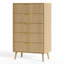 Commode à 5 tiroirs cannelés pour chambre à coucher, commode moderne de 28 po avec tiroirs profonds, conception à profil courbé, organisateur de tiroir en bois pour le salon, le couloir, la chambre de bébé, le placard de couloir-271203931