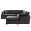 Spacieux canapé modulaire gris de 6 po avec revêtement rembourré pour le salon et forme en U amovible tendance. Et confortable. Structure en bois massif. Siège à haute éponge. Tissu. Housses de coussins.