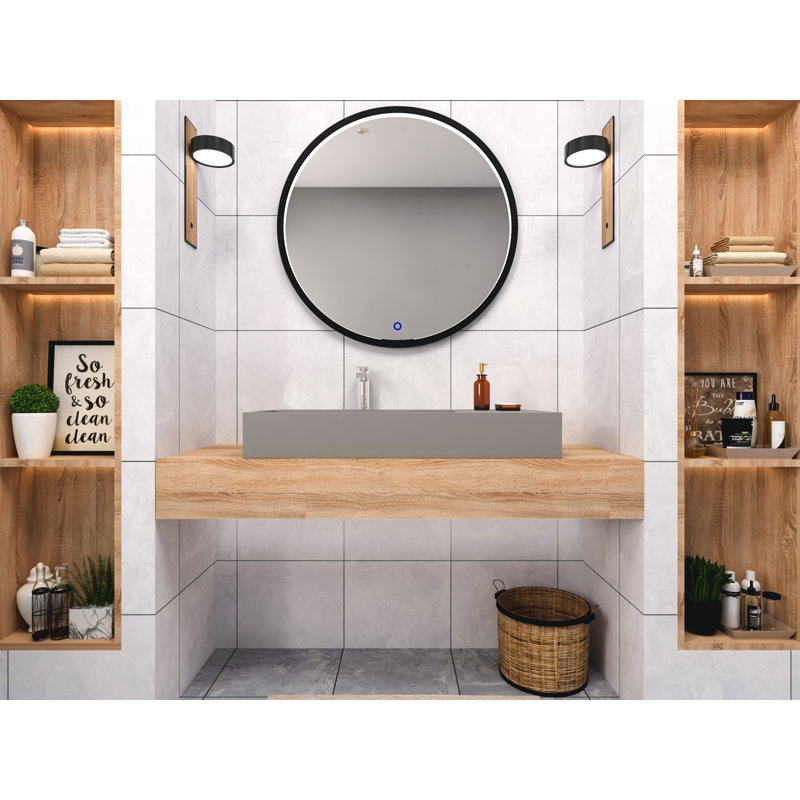 Meuble-lavabo mural simple 35 po Boyter, Gris, Monotrou