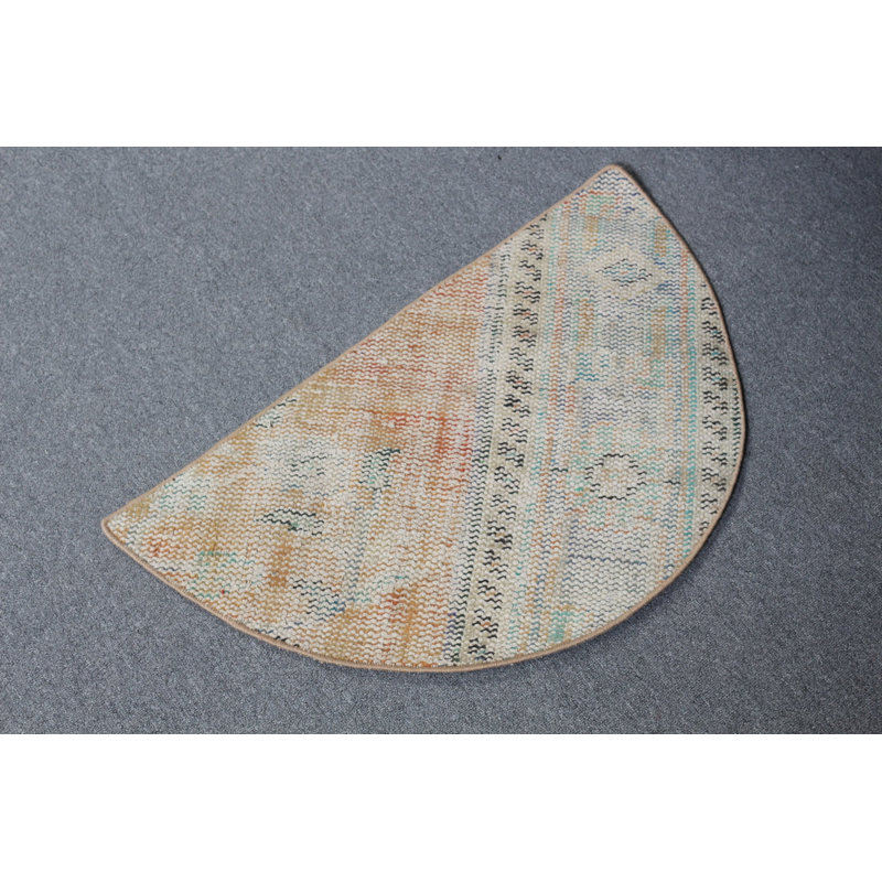 Charming Small Sized Turkish Rug in Orange Ideal For Nursery Or As A Unique Gift Item