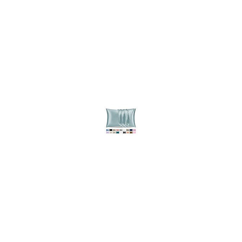 Satin Flatweave Pillowcase Case Pack, Blue Grey