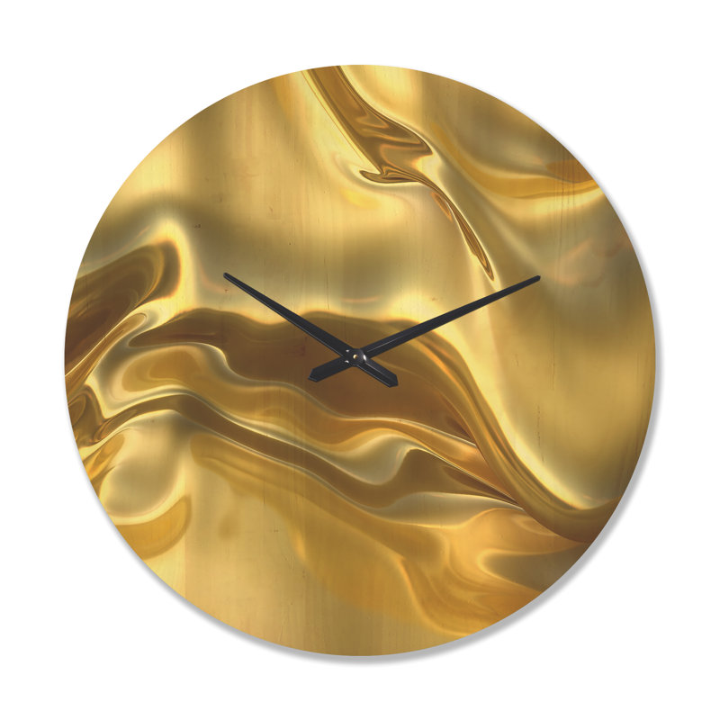 Horloge murale moderne en bois doré, Très grand