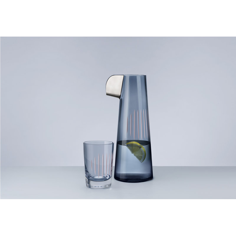Parrot Crystal Drinking Glass, Steel Blue