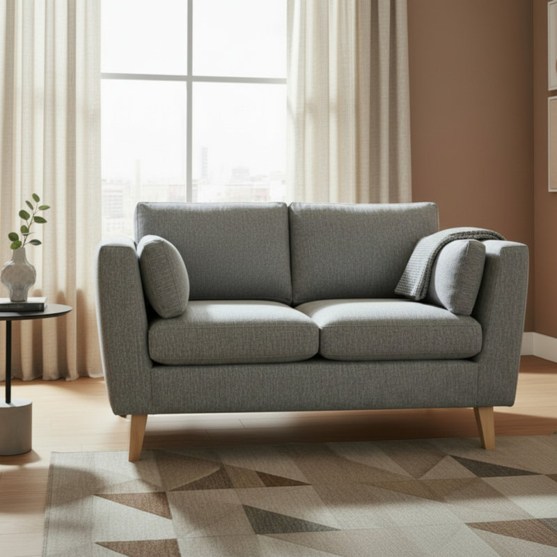 Aida 2 Seater sofa, Portland Woven - Grey
