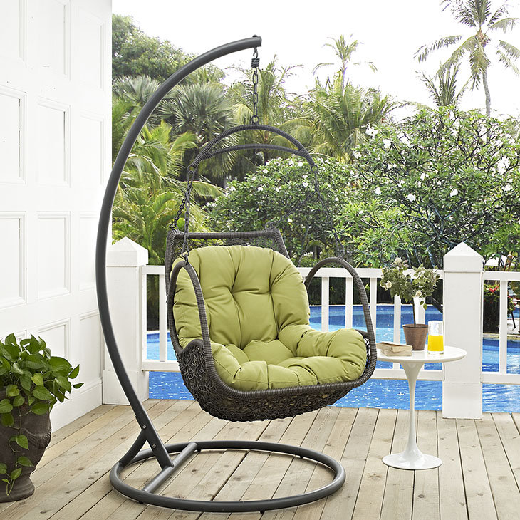 Arbor Outdoor Patio Wood Swing Chair by Modway, Peridot