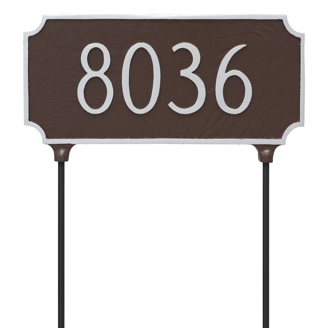 Double Sided Lawn Princeton Address Sign Plaque with Stakes Montague Metal Products Inc. Background Color/ Letter
