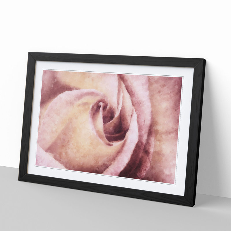 Pink Rose Flower Vol.6 - Framed Print, Black Framed, 36cm H x 48cm W x 2cm D