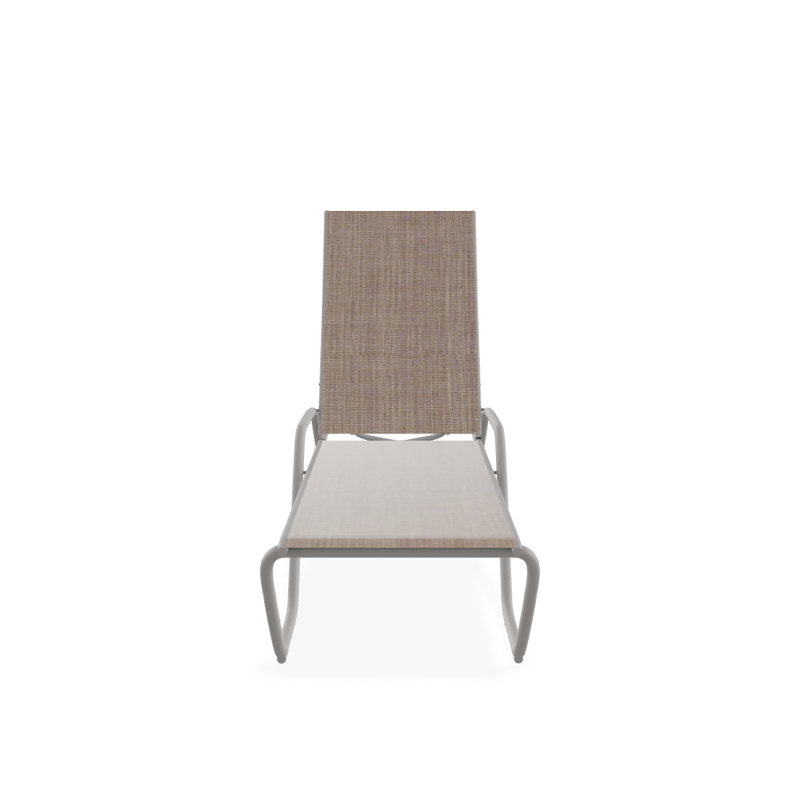 Outdoor Rust-Resistant Metal Chaise Lounge, Textured Warm Gray, Augustine Fennel Sunbrella®