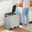 Fingerprint Resistant 14.4 Gallon 3-Compartment Stainless Steel Pedal Trash Can-106894464