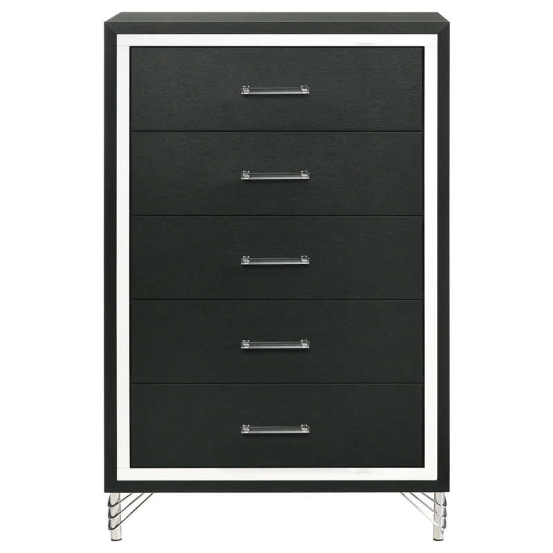 Amatia 5-drawer Bedroom Chest of Drawers Black, Black