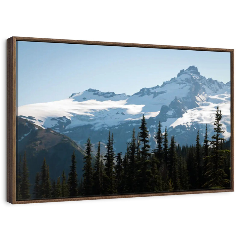 Mont Rainier, 46 po x 31 po, Cadre flottant en noyer