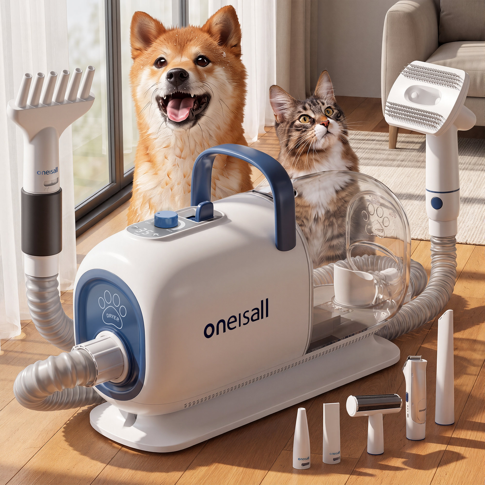 Oneisall Pet Hair Dryer and Vacuum Grooming Kit & Reviews | Wayfair