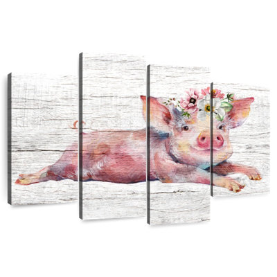 Cochon floral en bois Brampt