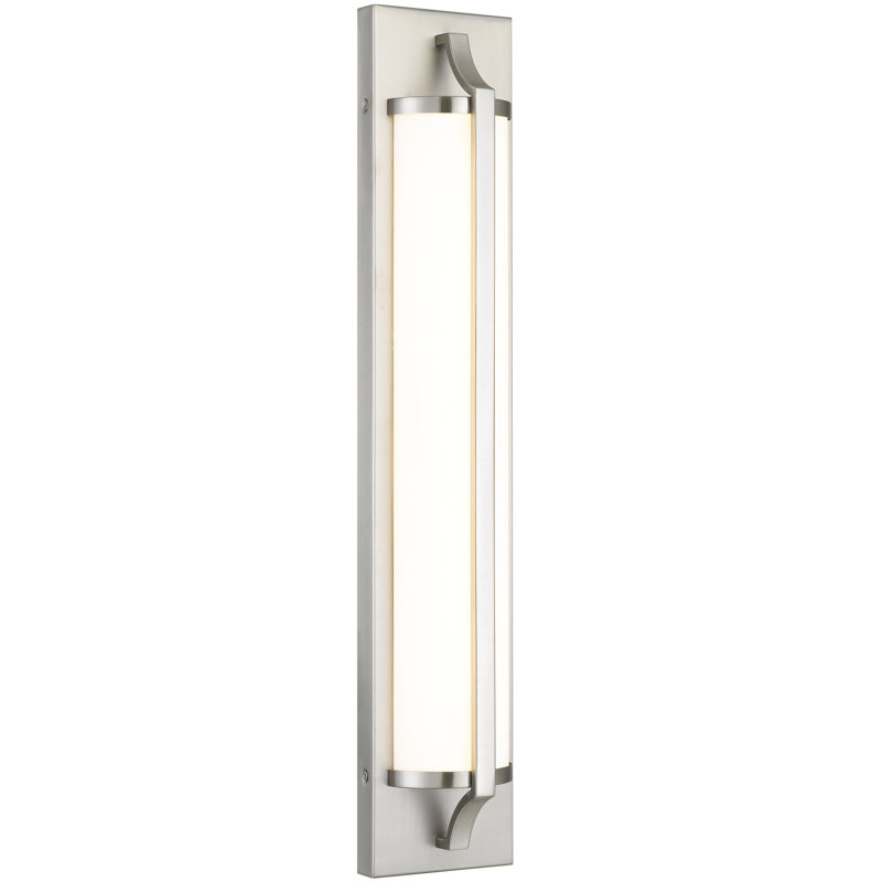 Barre de meuble-lavabo à DEL intégrée 24 po en nickel brossé contemporain, énergie intelligente et DEL lumineuse, 230 lumens 12 W, 3 options de température de couleur 3000 K 4000 K 5000 K, fonctionnalité à intensité variable,