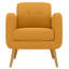 Chaise d'appoint compacte capitonnée avec pieds en bois massif