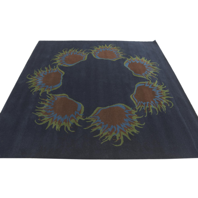 Tapis carré bleu marine Otto