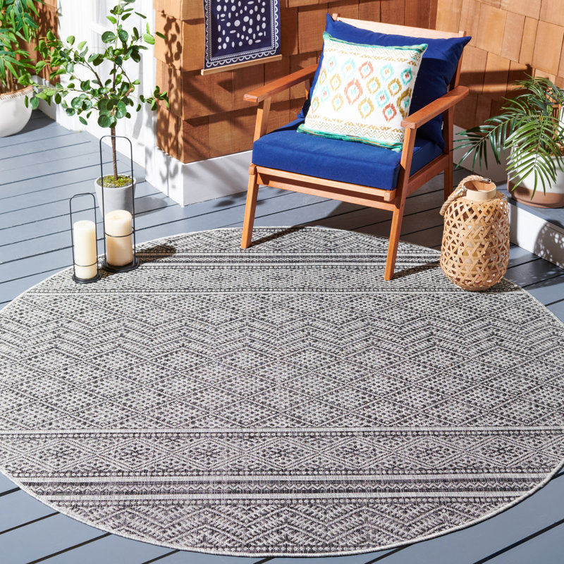 Adriann Performance Southwestern Indoor/Outdoor Area Rug, Round 4'
